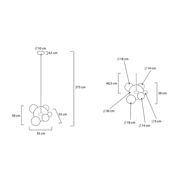 Lampa wisząca CAPRI 6 złota - 60 LED, alumiumium, szkło - Moosee